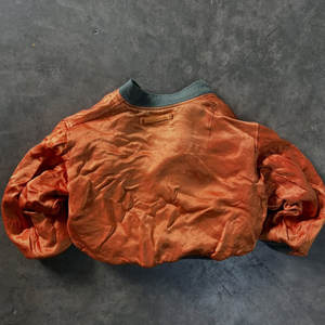 Chaqueta Impermeable Reversible de Nailon, Gruesa, Abrigada, con Hombros Caídos, Estilo Bomber, Holgada, para Exteriores, Color Naranja Brillante - Product Image 2