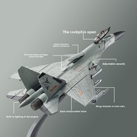 Modèle d'avion de chasse J-31 à l'échelle 1:24, avion de transport en alliage, jouet d'avion de simulation