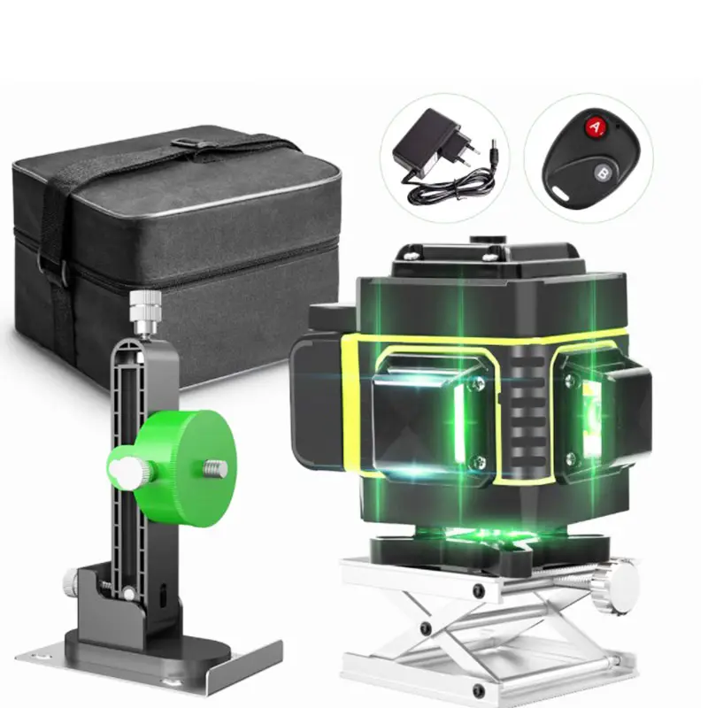 16 линий 4D поворотный лазерный 360 зеленый луч самовыравнивающийся лазерный уровень горизонтальный и вертикальный поперечный лазерный уровень