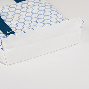 Ribbon Shoulder <b>Foldable</b> Canvas <b>Bag</b> with Geometric Pattern Customized High-value Student Handheld Advertising <b>Shopping</b> <b>Bag</b> - Product Image 3