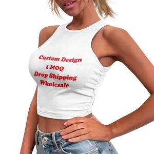 เสื้อครอปแขนกุดสไตล์ฮิปฮอปสีพื้นฤดูร้อนสีพื้น - Product Image 3