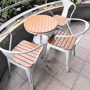 Set da Giardino Moderno di Lusso a 2 Posti in <span class=keywords><strong>Plastica</strong></span> Effetto Legno, Impermeabile, Anticorrosione, Resistente ai Raggi UV, per Balcone e Parco - Product Image 3