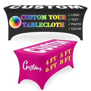 Tovaglia Elasticizzata Personalizzata con Logo CMYK 4/6/8ft in Poliestere Resistente all'Acqua per Eventi Promozionali all'Aperto - Product Image 1