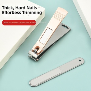 Ensemble de coupe-ongles en or rose, lame incurvée, coupe-ongles pour manucure, ouverture large des mâchoires avec lime à ongles pour les ongles des doigts et des orteils - Product Image 4