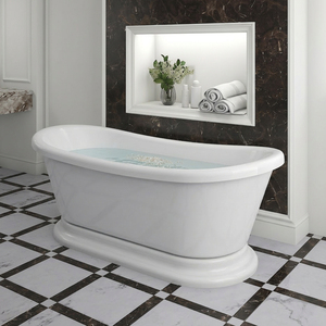 Baignoire autoportante en acrylique de haute qualité en forme d'œuf, finition blanc brillant, pour salles de bain d'hôtels et de villas - Product Image 2