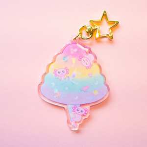 كيرينغ من البلاستيك الشفاف ثلاثي الألوغرام بريق إيبوكسي تصميم مخصص شعار ساحر كيرينغ تشيان - Product Image 2