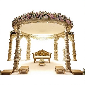 Mandap de mariage Padmavati, Mandap de mariage Gujarati exclusif, Mandap Raj Mahal, Mandap de mariage en bois sculpté sur le thème du Maharaja Haveli - Product Image 1