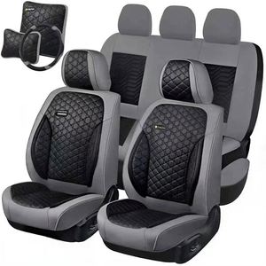 2026 Wholesale Luxury <b>Leather</b> Universal Fit 5-Piece All-season Breathable Anti-slip <b>Car</b> <b>Seat</b> <b>Covers</b> Full Set - Product Image 6