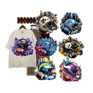 Tempelan <span class=keywords><strong>Transfer</strong></span> panas logo tim sepak bola MOQ rendah stiker nfl pencetakan <span class=keywords><strong>Transfer</strong></span> DTF kustom <span class=keywords><strong>Transfer</strong></span> Dtf untuk kemeja - Product Image 5