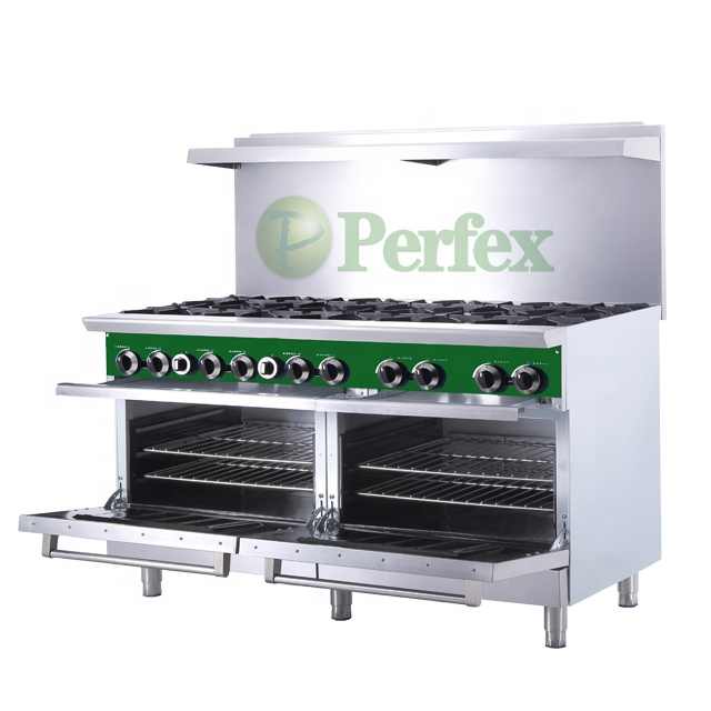 Perfex Gas 10 Burner Cooking Range for Commercial Kitchens