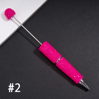 Stylos à perles en argile couleur bonbon fluorescente, entièrement recouverts de strass brillants, faits à la main, pour la création de stylos perlés DIY