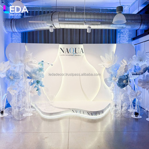 LEDA Hot Custom LED White Light Acrylic <b>Backdrop</b> Arch for Wedding <b>Party</b> Events Decoration - Product Image 1