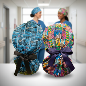 Cuffia Chirurgica in Cotone Stampato con Bottoni, Regolabile per <span class=keywords><strong>Capelli</strong></span> Lunghi, Accessorio Ospedaliero per Donne e Professioniste della Bellezza - Product Image 5