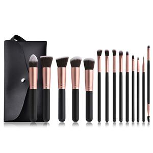 Ensemble de 14 <span class=keywords><strong>pinceaux</strong></span> de maquillage populaires 2025, pinceau pour les yeux, fond de teint, logo personnalisé, poils naturels, rose, noir, <span class=keywords><strong>pinceaux</strong></span> de maquillage - Product Image 2