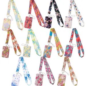 Beautiful Flower Lanyard Neck Strap for keys custom ID Card Mobile Phone Straps for Badge Holder