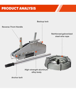 Alat Angkat Tali Kawat Manual 5 Ton yang Hemat Biaya untuk Operasi Lapangan yang Andal Tanpa Daya Listrik - Product Image 3