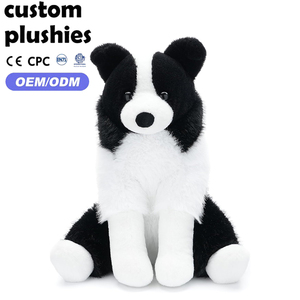 Peluche Border Collie Seduto Ultra Morbido Bianco e Nero, Ottimo per Decorazioni Domestiche o <span class=keywords><strong>Regali</strong></span> di Compleanno - Offerta Speciale - Product Image 1