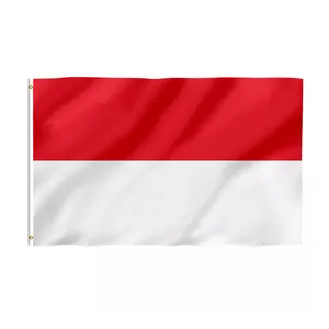 Barang Dalam Stok Produk Promosi Bendera Indonesia 3X5 Ft 100% Poliester dengan Grommet Kuningan Bendera Indonesia