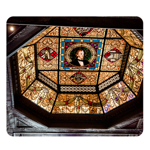 Tay sơn màu kính hình bát giác mái vòm trang trí Tiffany màu nghệ thuật kính ánh sáng Bìa tấm kính màu mái vòm cho hội trường - Product Image 1