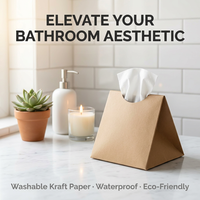 Suporte Personalizado para Caixa de Lenços de Papel Kraft - Cesto de Armazenamento Multiuso Impermeável com Impressão de Logotipo para Uso em Sala de Estar e Restaurante