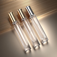 Décanteurs de parfum Mini carré clair échantillon verre rechargeable fond épais Vintage mince haut 10ml sérigraphie cosmétique