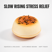 Jouet Squishy Mignon en Forme de Boule de Sésame à Remontée Lente, Imprimé Graines de Sésame Noir, Anti-Stress, Décoration de Bureau, Cadeau