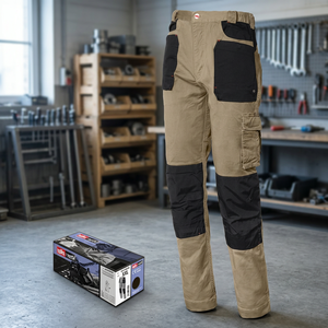 Pantalones de Trabajo Industriales 8731B-040-S Azules Elásticos de Color Sólido con Diseño 'Box' y Lavado de Color - Product Image 3
