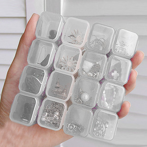 Transparent 28 Grid Jewelry Storage Box Plastic Organizer For Earrings Studs <b>Nail</b> Art Accessories With Clear Lid - Product Image 3