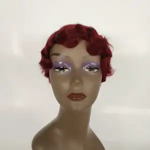 पिक्सी कटौती मशीन बनाया Wigs लघु मानव बाल Wigs काले महिलाओं के लिए लघु काले महिलाओं Wigs