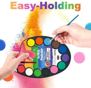 Palette de peinture d'artiste <span class=keywords><strong>aquarelle</strong></span> 12 couleurs avec pinceau <span class=keywords><strong>à</strong></span> peinture fournitures de coloriage <span class=keywords><strong>à</strong></span> l'eau outils d'art d'apprentissage précoce pour les enfants - Product Image 2