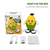 Jouet de danse en forme de maïs écologique rechargeable USB-C avec musique et lumières pour les tout-petits, cadeau d'anniversaire en gros