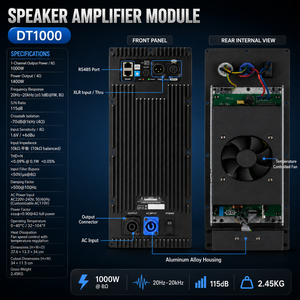 Modulo Amplificatore a Piastra DT1000 1000W/1400W per Subwoofer Attivo, Modulo Amplificatore Audio Professionale per Subwoofer Heavy Duty 18 - Product Image 4