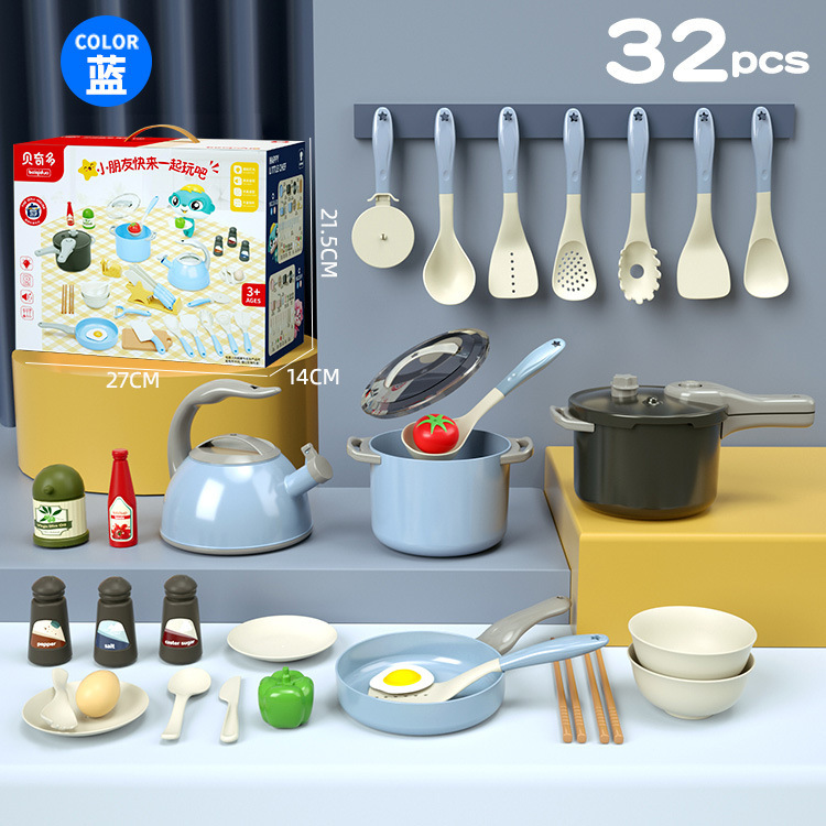 NX218-9 Ensemble de cuisine bleu 32 pièces