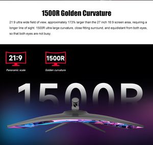 Thiết Kế Đẹp 240Hz 38.5Inch Màn Hình Cong Chơi Game 16:9 19 24 27 38 Inch Đường Cong Màn Hình Cho E-Thể Thao Máy Nghe Nhạc - Product Image 3