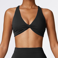 Soutien-gorge de yoga avec coussinet de poitrine amovible, sangle croisée, haut de course à pied respirant
