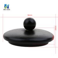 Couvercle en bois noir mat de luxe avec bouton à bille, capuchon de pot en bois naturel personnalisé avec logo pour emballage de bougies et cosmétiques en gros