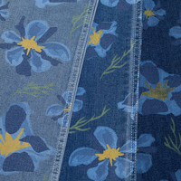 Jupe en jean écologique à motif floral botanique, encre réactive, dégradé naturel, personnalisable, 300M, OEM ODM, pour filles et femmes