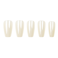 Ongles artificiels à presser ABS Aurora White Ladder Press, durables, forme cercueil, effet brillant
