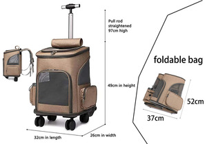 Voyage <span class=keywords><strong>chien</strong></span> transporter chat sacs <span class=keywords><strong>sac</strong></span> à dos transporteur pour animaux de compagnie avec roues pliable <span class=keywords><strong>chien</strong></span> roulant transporteur pour animaux de compagnie <span class=keywords><strong>sac</strong></span> à dos avec tige télescopique - Product Image 3