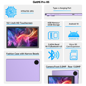 GetMi Lite 85 Tablet PC de alto rendimiento de 10,1 pulgadas para estudiantes Excepcional WiFi Batería de larga duración 4GB Octa Core OEM/ODM Tablet - Product Image 6