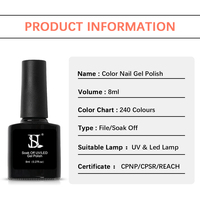 Kit de vernis gel HS Color Custom HEMA TPO Free 8ML 240 couleurs, étiquette privée, peinture pour ongles, vegan, vernis gel UV à retirer par trempage