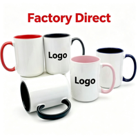 Mug en céramique bicolore, mug à sublimation, vente en gros, mug de 15 oz, mug à sublimation personnalisé, sur mesure pour la revente de souvenirs
