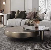 Table basse moderne en laiton avec espace de rangement, design durable et écologique, finition marron, prix abordable, vente en gros, usine de Foshan, Alibaba