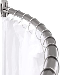 Fábrica al por mayor Cortina de ducha curva varilla ajustable Barra de ducha de aluminio pista para Baño - Product Image 1