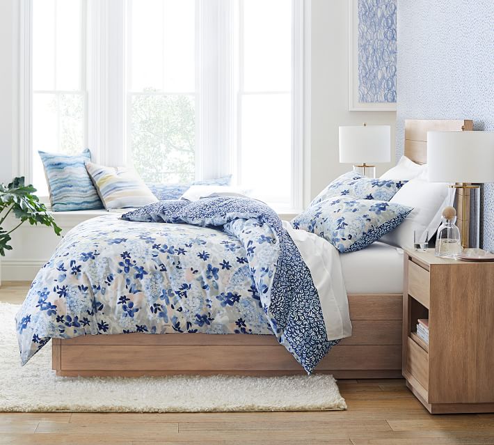 Home furniture American style wood bed living room farmhouse wood pacific platform bed & headboard