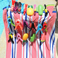 Produk Penjualan Terbaik Musim Panas Plastik Gaya Kustom 2 Pcs Penjepit Nanas Anti Angin untuk Handuk Kolam Renang Kursi Pantai