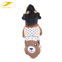 T-shirt pour chien à deux pattes avec imprimé ours mignon, personnalisé en usine, en coton doux, pour chiot, décontracté, pour le quotidien, printemps automne, vêtements pour chien