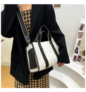 Bolsa de Mano Grande de Lona de Algodón para Mujer, Bolsos Cruzados de Hombro para Dama, Bolsa de Lona con Logotipo Personalizado - Product Image 4