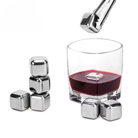 Meilleures ventes : Ensemble de pierres à whisky réutilisables en acier inoxydable de forme carrée, personnalisables avec logo, écologiques, pour fêtes et bars