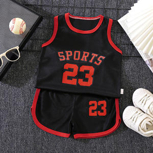 Ensemble de vêtements pour garçons d'été, t-shirt sans manches et short en deux pièces, vêtements pour garçons respirants, costume de <span class=keywords><strong>basket</strong></span>-ball - Product Image 6